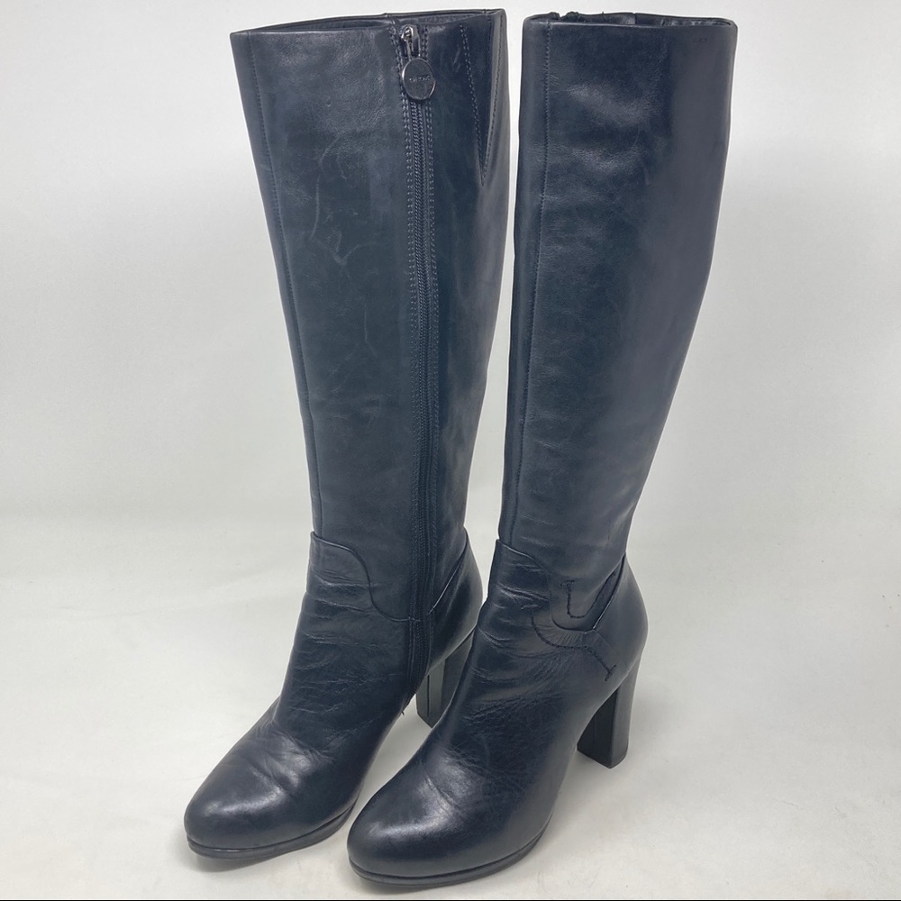 Geox D Kali Black Leather Knee Boots Women’s Size 4 35
